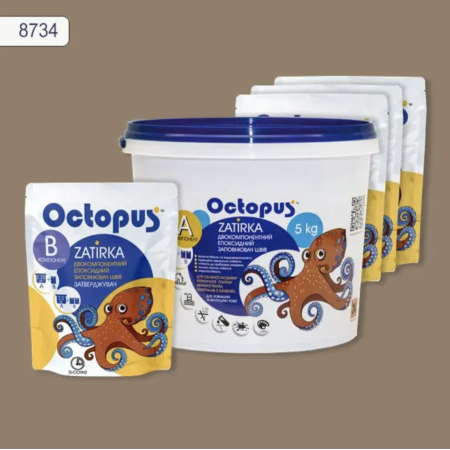 Двокомпонентна епоксидна фуга Octopus Zatirka колір № 8734, 5 кг (8734-5)
