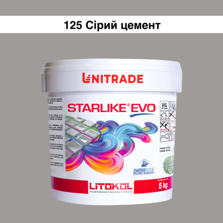 Эпоксидная затирка Litokol Starlike EVO 125 серый цемент (серая) 5 кг (STEVOGCM0005)