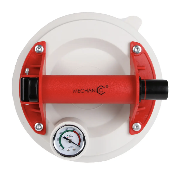 Вакуумная механическая присоска PowerFix Mechanic White с манометром 200мм для гладкой и структурированной плитки (80115429042)
