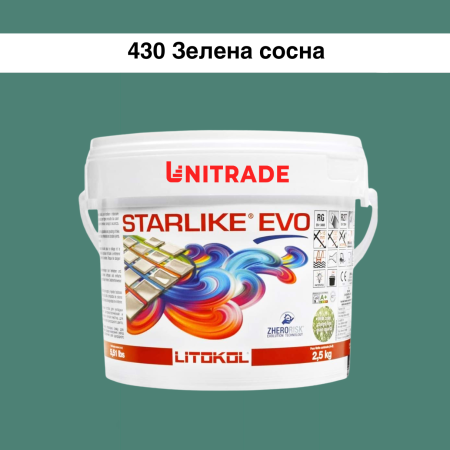 Эпоксидная затирка Litokol Starlike EVO 430 зелёная сосна 2,5 кг (STEVOVPN02.5)