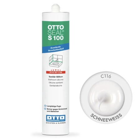Силіконовий герметик OttoSeal S100 С116 (schneeweiß), 300 мм (S100C116)
