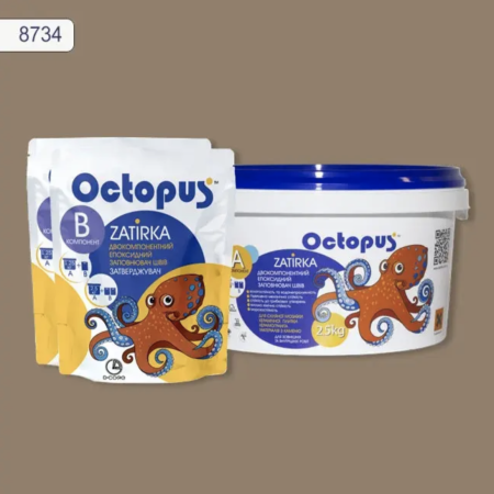 Двухкомпонентная эпоксидная затирка Octopus Zatirka цвет № 8734, 2,5 кг (8734-2)