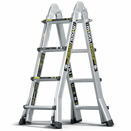 Универсальная телескопическая лестница MADOLI Bafen Midoli 4+4 ступении + колеса (FIXSTEP4P)