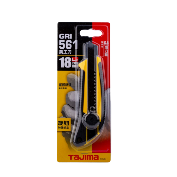 Нож строительный TAJIMA LC561B с выдвижным сегментным 18 мм с винтовым фиксатором (1101-0215)