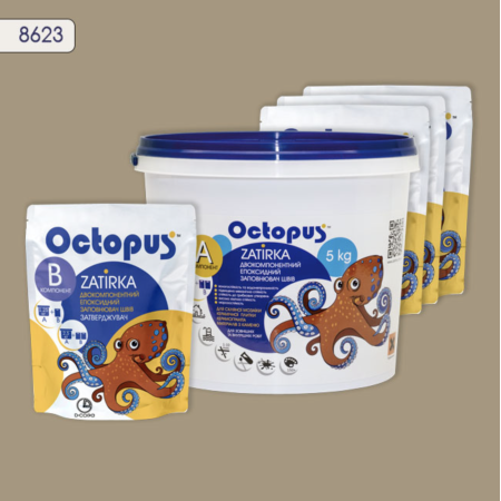 Двухкомпонентная эпоксидная затирка Octopus Zatirka цвет 8623, 5 кг (8623-5)
