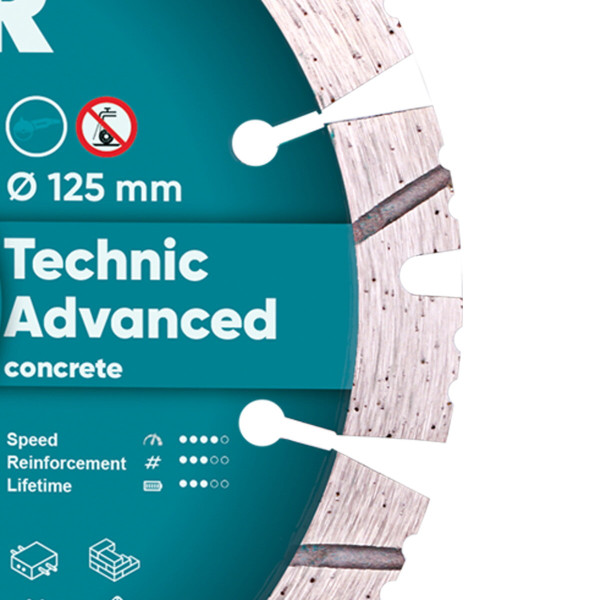 Диск алмазный Technic Advanced 125 мм для тротуарной плитки/бетона/черного гранита (14315347010)