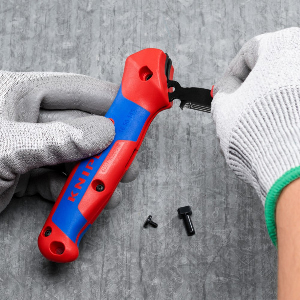 Двофункціональний ніж з п'ятою для кабелю KNIPEX (16 50 145 SB)