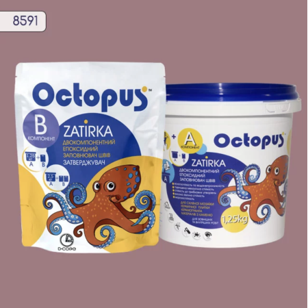 Двухкомпонентная эпоксидная затирка Octopus Zatirka цвет светло фиолетовый 8591 1,25 кг (8591-1)