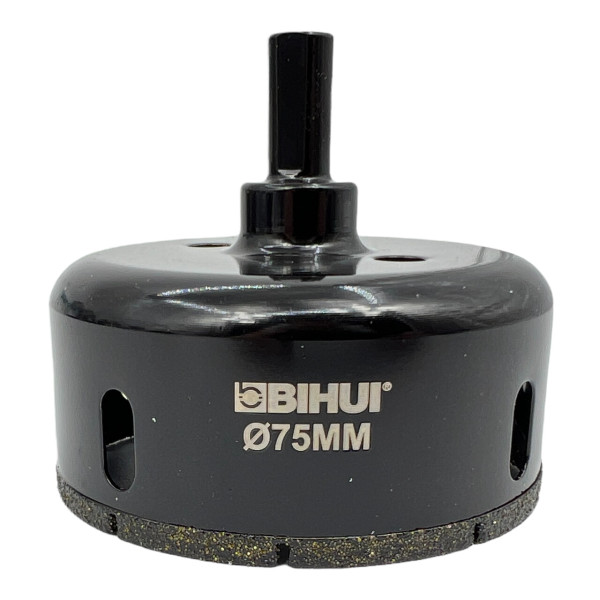 Алмазная коронка BIHUI Ceramics PRO 75 мм под дрель (DBW75)