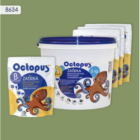 Двокомпонентна епоксидна фуга Octopus Zatirka колір 8634, 5 кг (8634-5)