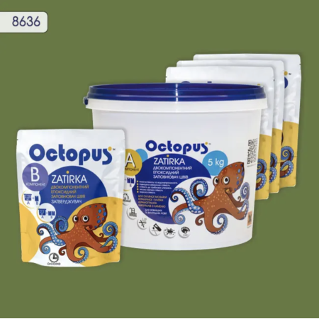 Двухкомпонентная эпоксидная затирка Octopus Zatirka цвет 8636, 5 кг (8636-5)