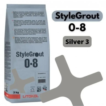 Цементная затирка StyleGrout 0-8 (Silver 3) 3 кг (SG08SLV30063)
