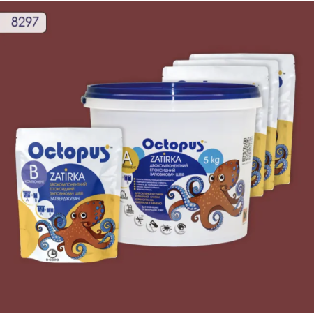 Двухкомпонентная эпоксидная затирка Octopus Zatirka цвет 8297, 5 кг (8297-5)