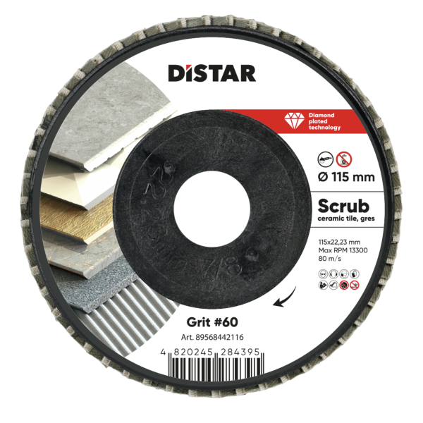 Алмазный лепестковый диск DISTAR SCRUB 115 × 22,23 мм #60 (89568442116)