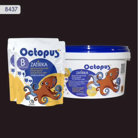 Двухкомпонентная эпоксидная затирка Octopus Zatirka цвет 8437, 2,5 кг (8437-2)