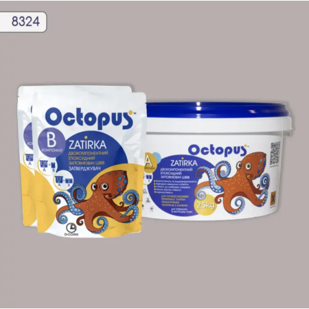 Двухкомпонентная эпоксидная затирка Octopus Zatirka цвет 8324, 2,5 кг (8324-2)