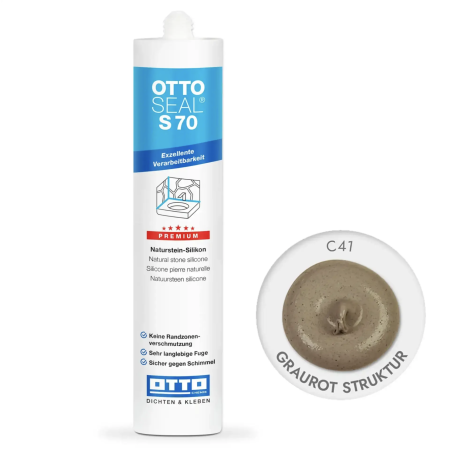 Силиконовый герметик OttoSeal S70 C41 Graurot Struktur (S70C41)