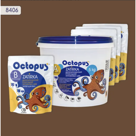 Двухкомпонентная эпоксидная затирка Octopus Zatirka цвет 8406, 5 кг (8406-5)