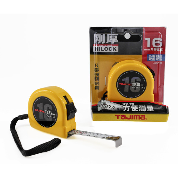Рулетка строительная TAJIMA GOATU HI LOCK L16-35 3,5 м (1001-2437)