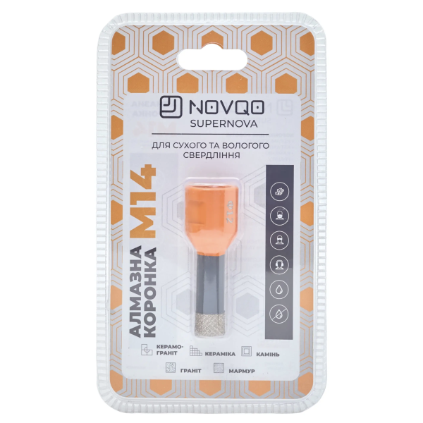 Алмазная коронка NOVQO Supernova 12 мм M14 (BP_1093)
