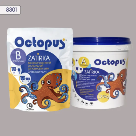 Двухкомпонентная эпоксидная затирка Octopus Zatirka цвет 8301, 1,25 кг (8301-1)