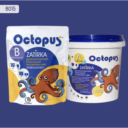 Двухкомпонентная эпоксидная затирка Octopus Zatirka цвет 8015 1,25 кг (8015-1)