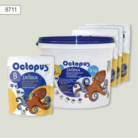 Двухкомпонентная эпоксидная затирка Octopus Zatirka цвет № 8711, 5 кг (8711-5)
