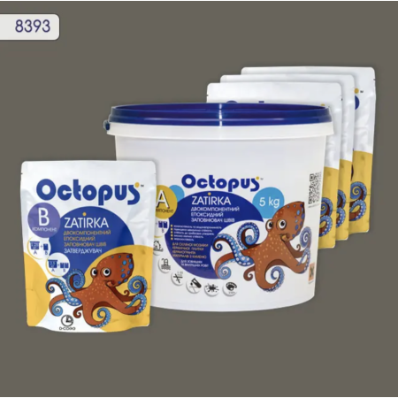 Двухкомпонентная эпоксидная затирка Octopus Zatirka цвет 8393, 5 кг (8393-5)