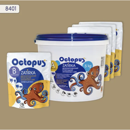 Двухкомпонентная эпоксидная затирка Octopus Zatirka цвет 8401, 5 кг (8401-5)