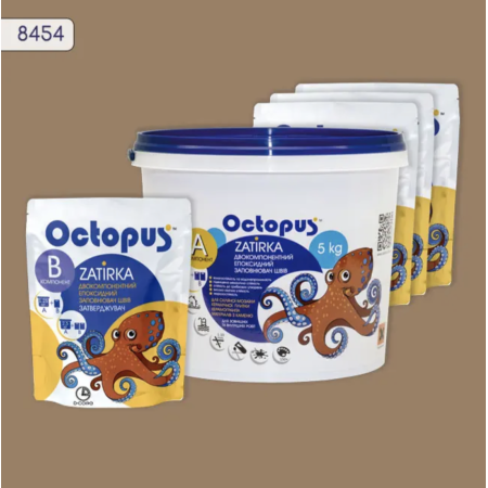 Двокомпонентна епоксидна фуга Octopus Zatirka колір 8454, 5 кг (8454-5)