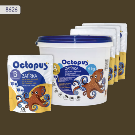 Двухкомпонентная эпоксидная затирка Octopus Zatirka цвет 8626, 5 кг (8626-5)