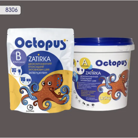 Двухкомпонентная эпоксидная затирка Octopus Zatirka цвет 8306, 1,25 кг (8306-1)