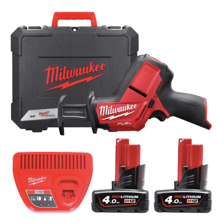 Пила сабельная аккумуляторная бесщеточная Milwaukee M12 CHZ-402C (ЗУ, 2×4 Ач, кейс) (4933500571)