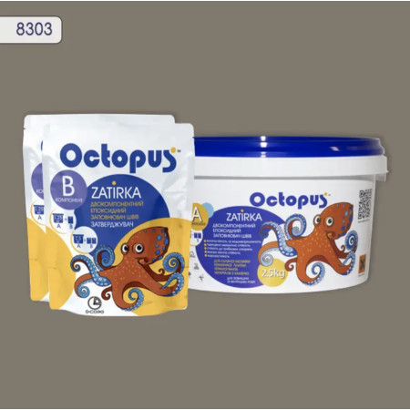 Двухкомпонентная эпоксидная затирка Octopus Zatirka цвет 8303, 2,5 кг (8303-2)