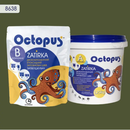 Двухкомпонентная эпоксидная затирка Octopus Zatirka цвет № 8638, 1,25 кг (8638-1)