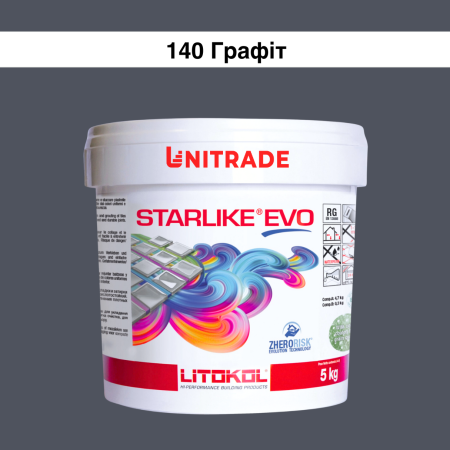 Эпоксидная затирка Litokol Starlike EVO 140 графит 5 кг (STEVONGR0005)