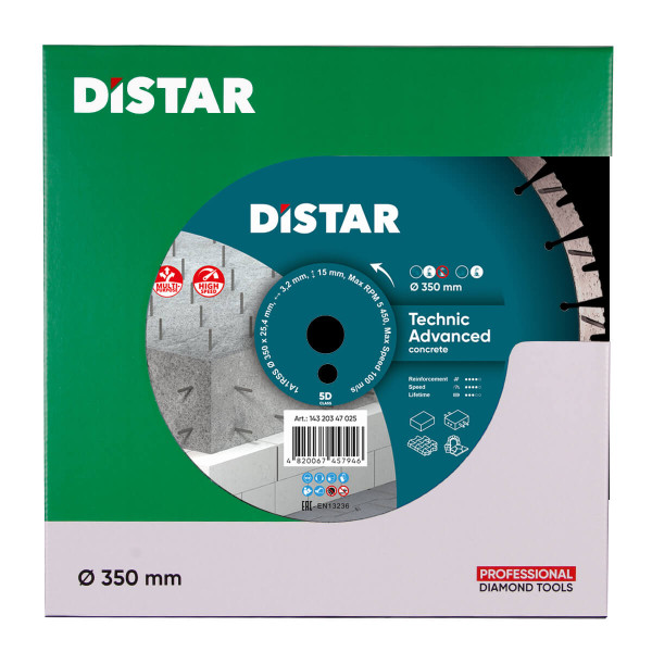 Алмазный отрезной диск Distar 1A1RSS 350 мм TECHNIC ADVANCED (14320347025)