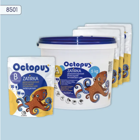 Двухкомпонентная эпоксидная затирка Octopus Zatirka цвет 8501, 5 кг (8501-5)