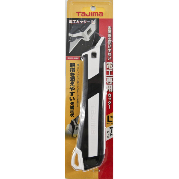 Нож изолированый TAJIMA DKC-L590W с выдвижным сегментным лезвием 18 мм с верхним автоматическим фиксатором (1802-2044)(DC540W)