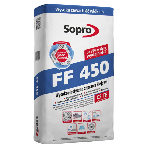 Клей для плитки Sopro FF 450 25 кг C2TE, серый (450/25)