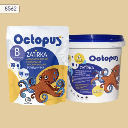 Двухкомпонентная эпоксидная затирка Octopus Zatirka цвет желтый 8562 1,25 кг (8562-1)