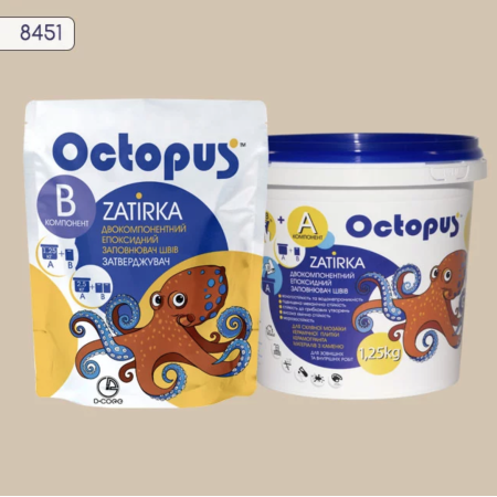Двухкомпонентная эпоксидная затирка Octopus Zatirka цвет 8451, 1,25 кг (8451-1)