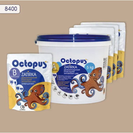 Двокомпонентна епоксидна фуга Octopus Zatirka колір 8400, 5 кг (8400-5)