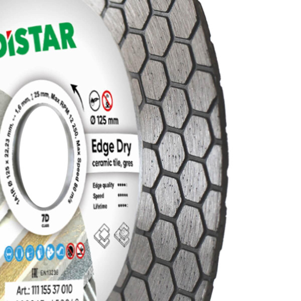 Диск алмазный Distar Edge Dry 125 мм для керамогранита/керамики/мрамора/гранита (11115537010)