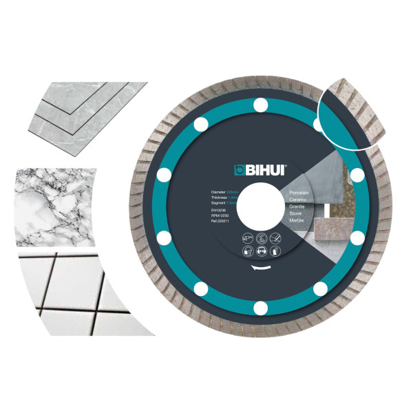 Диск алмазный BIHUI THIN TURBO 115 мм для керамогранита/мрамора/гранита (DCBT115)