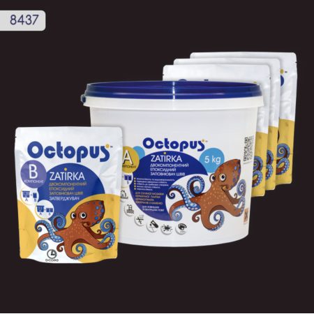 Двухкомпонентная эпоксидная затирка Octopus Zatirka цвет 8437, 5 кг (8437-5)