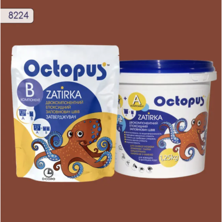 Двухкомпонентная эпоксидная затирка Octopus Zatirka цвет 8224, 1,25 кг (8224-1)