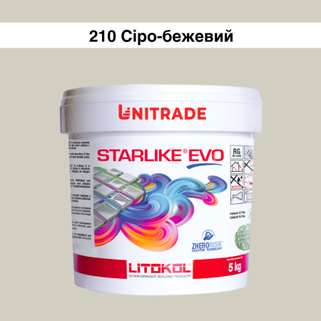 Епоксидна фуга Litokol Starlike EVO 210 сіро-бежева 5 кг (STEVOGRE0005)