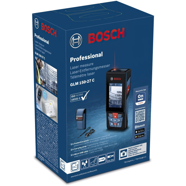 Лазерный дальномер Bosch Professional GLM 150-27 C с чехлом (0601072Z00)