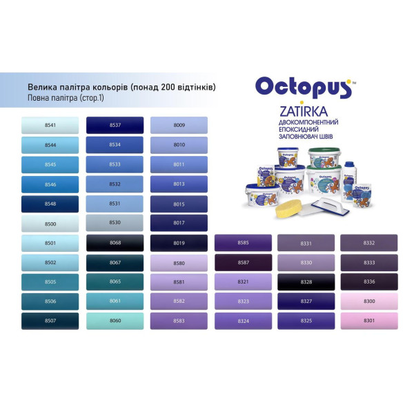 Двокомпонентна епоксидна фуга Octopus Zatirka колір 8222, 2,5 кг (8222-2)